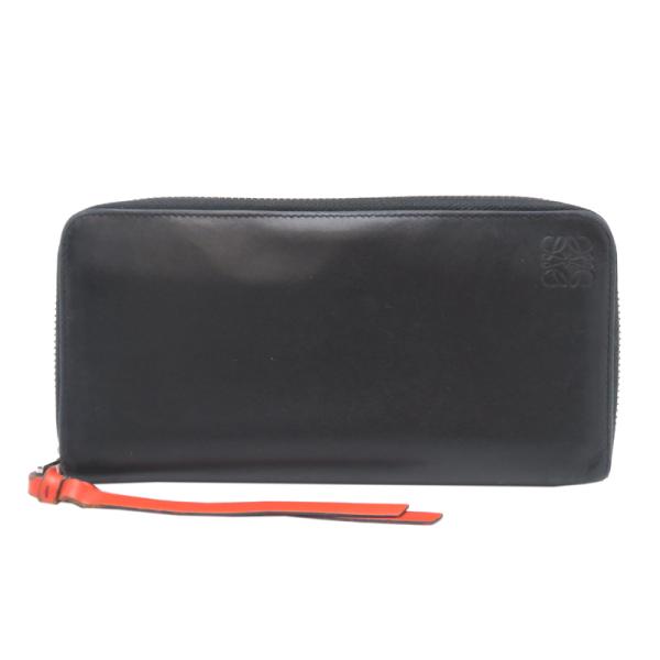 【美品】 ロエベ 長財布 ジップアラウンドウォレット ラウンドファスナー 黒 LOEWE ロエベ ラウンドファスナー/ジップ 長財布/ウォレット