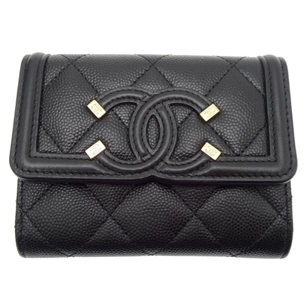 【美品】シャネル CCフィリグリー キャビアスキン コインケース　シールあり CHANEL ［飯能本店］CHANEL シャネル CC フィリグリー コイン