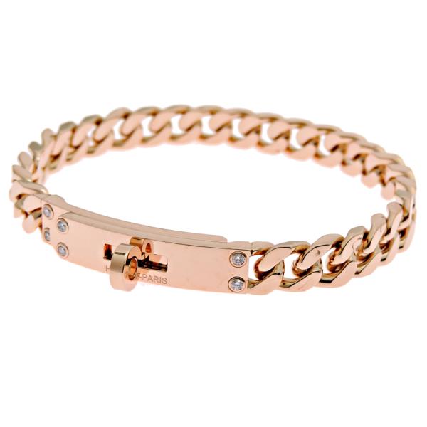 美品 エルメス ケリー ブレスレット バングル シルバー ブラウン 希少 中古・古着通販】HERMES (エルメス) ケリーバングル シルバー