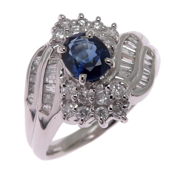 【美品】サファイアリング 0.52プラチナ900 ダイヤモンド0.26 飯能本店］Non Brand ノンブランド 0.52ct サファイア 0.73ct