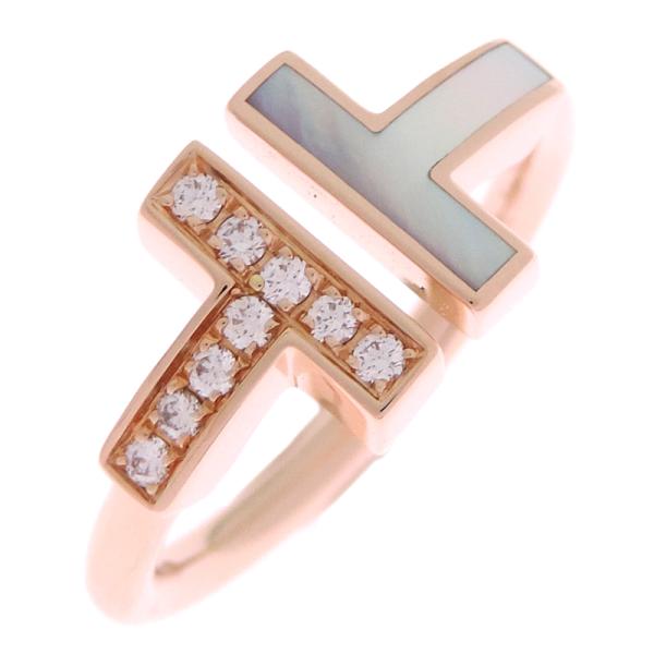 ［飯能本店］TIFFANY&Co. ティファニー ティファニーT ワイヤー ダイヤモンド マザーオブパール #7 A4511931 リング・指輪 7号 DH93854