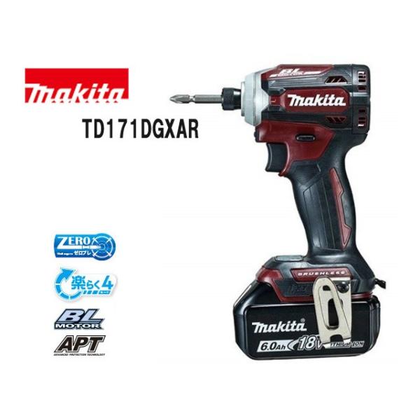 マキタ Makita 18v 充電式インパクトドライバ 6 0ah 休み Kh インパクトドライバ オーセンティックレッド Td171dgxar