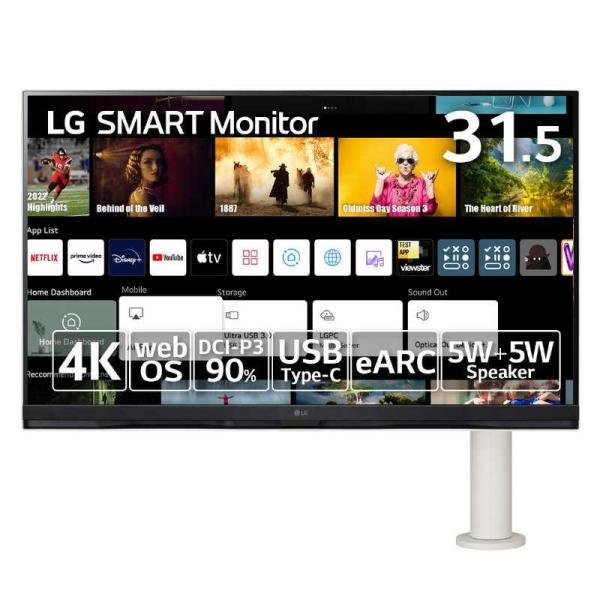 新品★32SQ780S-W LG スマートモニター　31.5インチ PCモニター LG Smart Monitorシリーズ31.5インチのwebOS搭載4Kモニター