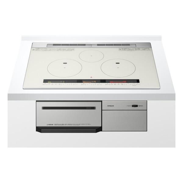 日立 IH 3口 幅75cm 火加減マイスター ビルトインIHクッキングヒーター HT-M8STWF シルバー HITACHI