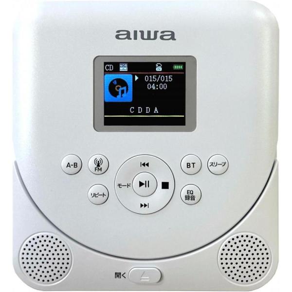 アイワ ポータブルスCDプレーヤー Bluetooth FMトランスミッター GAA5-PCD0001 ホワイト aiwa