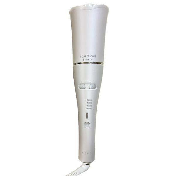 絹女 ヘアアイロン 自動巻カールアイロン Spin&curl SCS024 ホワイト