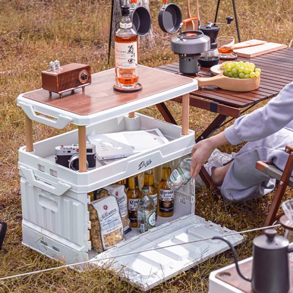 商品特徴【多機能蓋設計】調理台としてもトレイとしても使うこともでき、高い耐久性があるため椅子やテーブルとしても使用可能。【2面開き】上部・側面２面から開けることができ、物を入れやすい、取りやすい設計。【組立簡単＆折りたたみ式】折り畳み式収納...