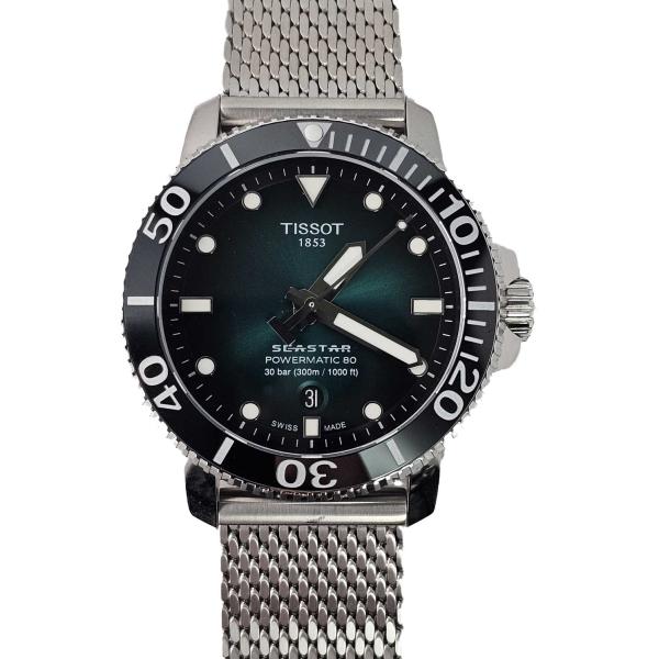 ●ティソ シースター 1000 T1204071109101 グリーン文字盤 TISSOT ティソ シースター1000オートマティック T120.407.11.091.01 正規品