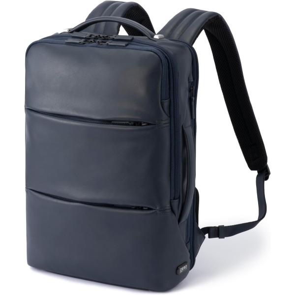 ゼロハリバートン ZERO HALLIBURTON メンズ レザー バックパック ネイビー A4 14インチPC収納 強撥水 リュック 本革 Z PACK type-L ビジネスリュック 81221-03