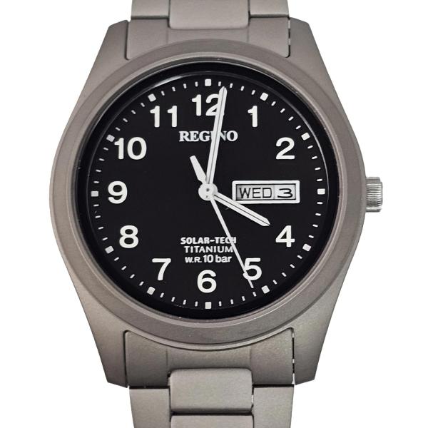 シチズン CITIZEN 腕時計 REGUNO レグノ ソーラーテック スタンダード チタニウムモデル ブラック KM1-415-53 メンズ 新品即納可