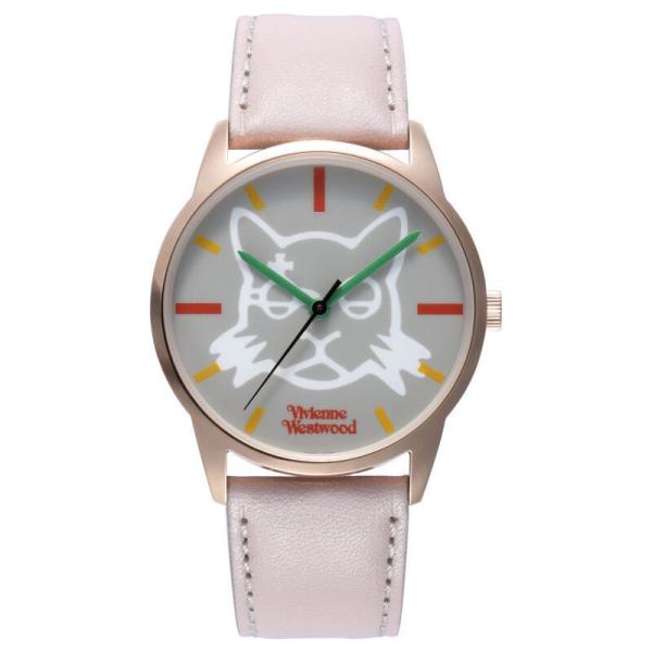 新品箱付 ヴィヴィアンウエストウッド Vivienne Westwood 腕時計 フラットウォッチ FLAT WATCH CAT ピンク 猫 日本製 VW27G7-24