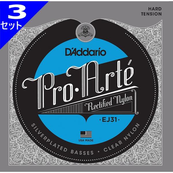 3Zbg D'Addario EJ31 Pro Arte Rectified Silver/Clear Hard __I NVbN