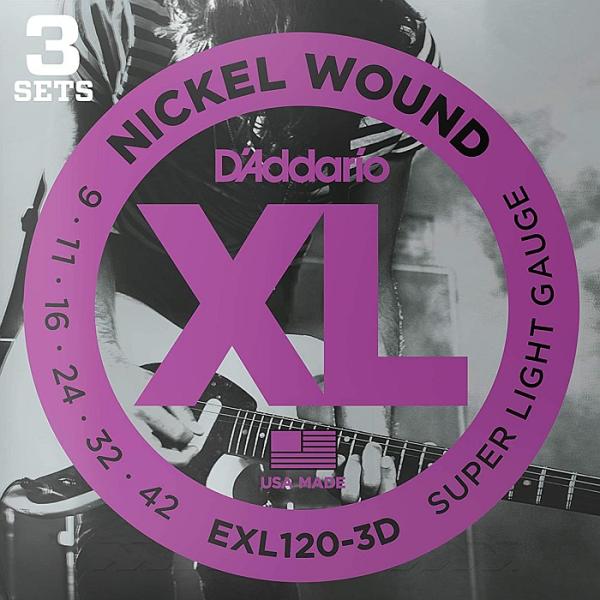 3ZbgpbN D'Addario EXL120-3D Nickel Wound 009-042 __I GLM^[