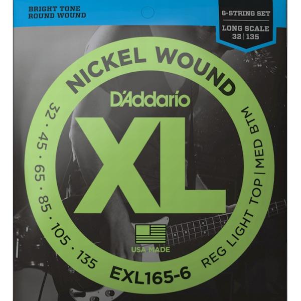 6p D'Addario EXL165-6 Nickel Wound 032-135 Long Scale __I x[X