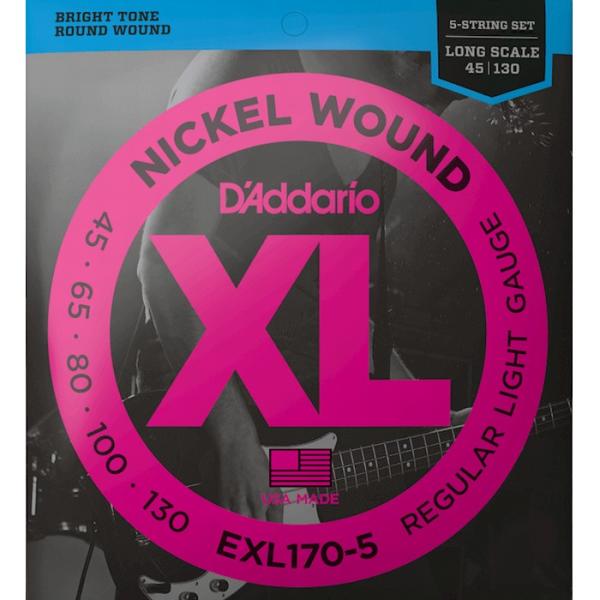 5p D'Addario EXL170-5 Nickel Wound 045-130 Long Scale __I x[X