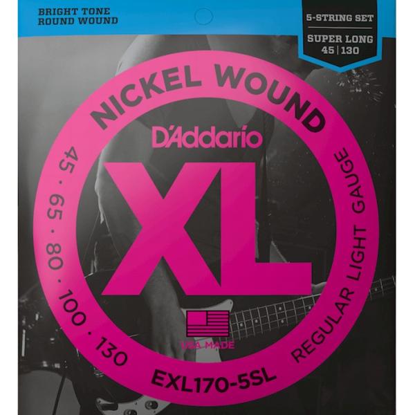 5p D'Addario EXL170-5SL Nickel Wound 045-130 Super Long Scale __I x[X