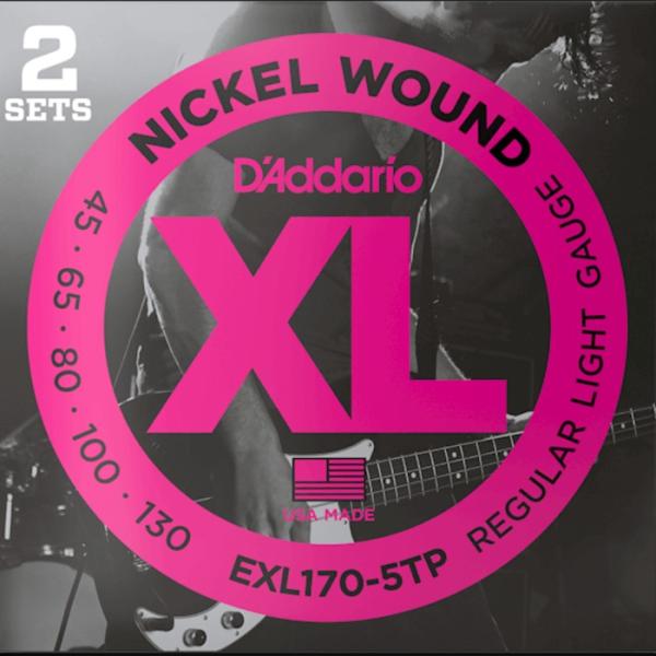 2ZbgpbN 5p D'Addario EXL170-5TP Nickel Wound 045-130 Long Scale __I x[X