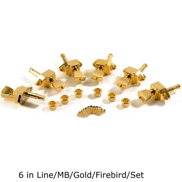 Kluson 6 in line/MB/Gold/Firebird/Set クルーソン ギターペグ 6連 