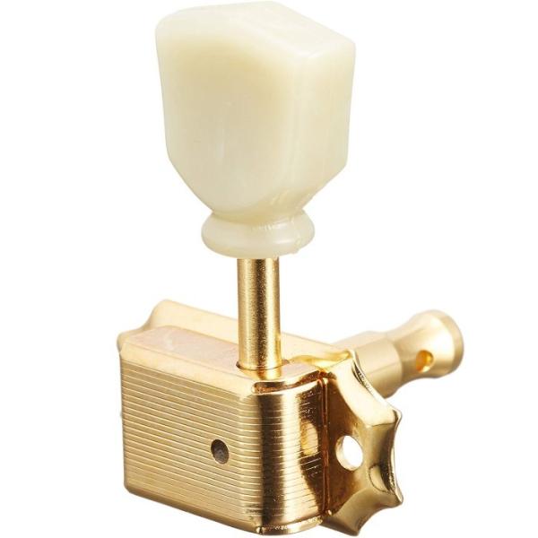 他サイト： SCUD 2012G-BR バラ売り クルーソンタイプ 3対3ギターペグ 1〜3弦側/R側用 キーストーンノブ ゴールドの商品画像