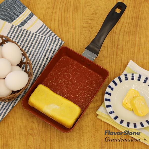 フレーバーストーングランメ エッグパン 単品 フライパン 焦げつきにくい レッド 卵焼き器 卵焼きパン 厚焼き玉子 IH対応