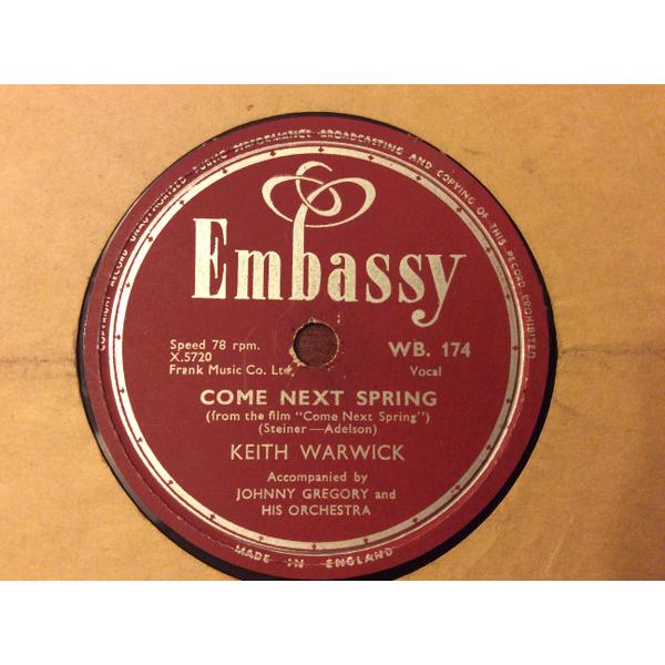 英78RPM/SP Keith Warwick Come Next Spring / Last Love WB174 Embassy /00500