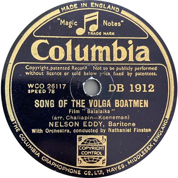 英78RPM/SP Nelson Eddy Song Of The Volga Boatmen / At The Balalaika DB1912 Columbia /00500