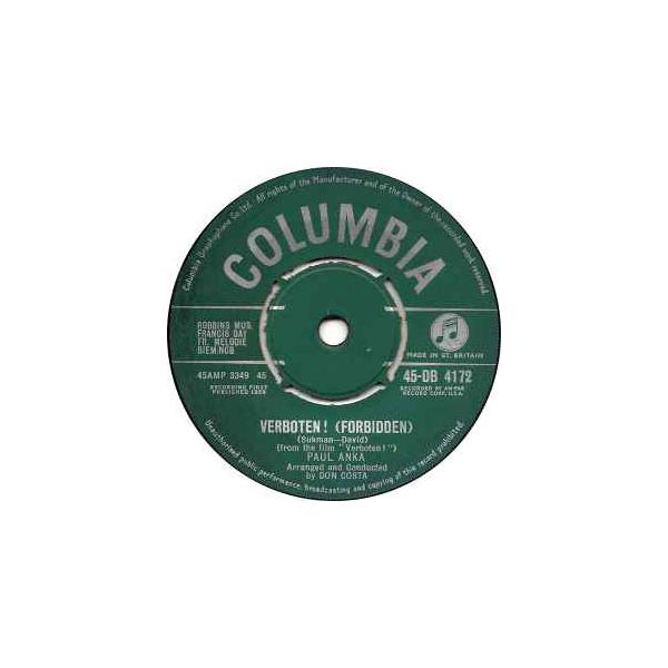 7” Paul Anka Verboten! (Forbidden) 45DB4172 Columbia /00080