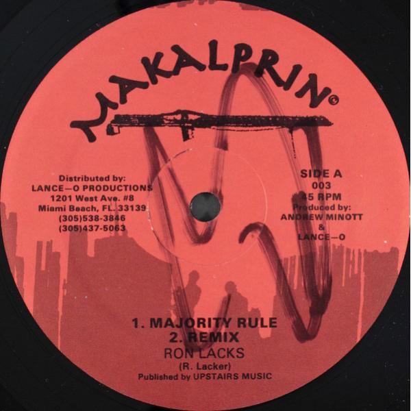 12” Ron Lacks / Jah Locks Majority Rule / Give Me Action NONE Makalprin /00250