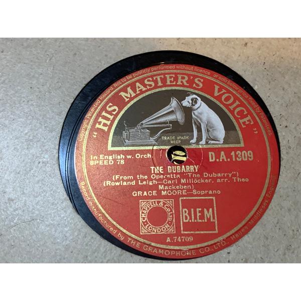 78RPM/SP Grace Moore The Dubarry - The Dubarry / I Give My Heart DA1309 HIS MASTERS VOICE /00500