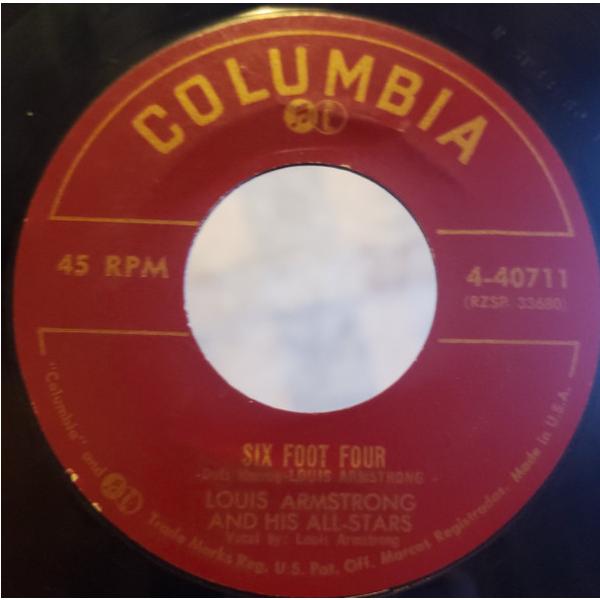 7” Louis Armstrong &amp; His All-Star Six Foot Four / The Faithful Hussar 440711 Columbia /00080