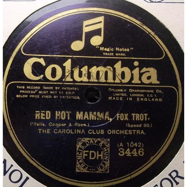 78RPM/SP Carolina Club Orchestra / Ted Red Hot Mamma / June Night 3446 COLUMBIA /00500