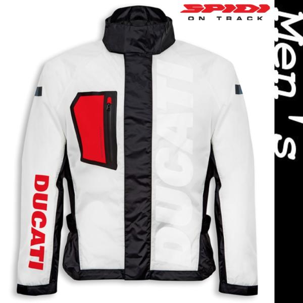 DUCATI ☆Aqua レインスーツジャケット 白/黒 サイズM（レインパンツ