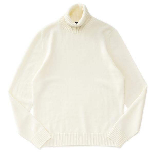 Drumohr メリノウール 8G タートルネックニット オフホワイト 48 due-online_d7m104wh