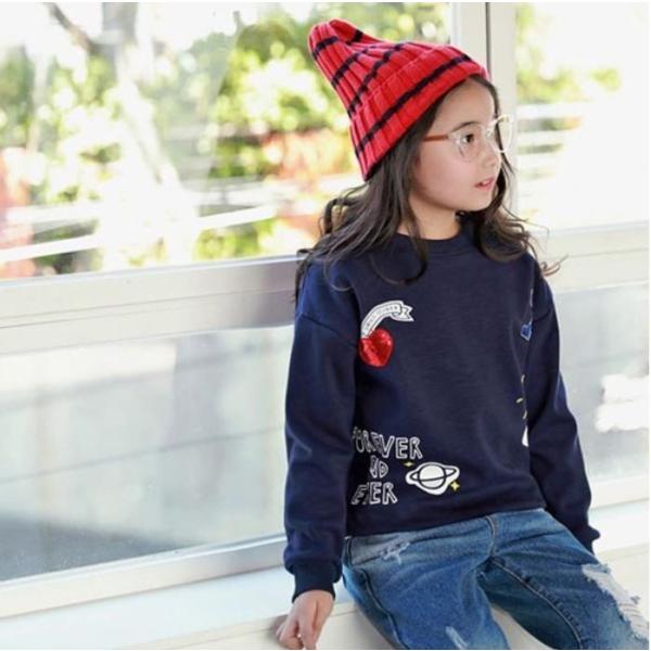 韓国子供服 Dm便可 韓国服 子ども服 春 安い トレーナー キッズ 子供服 カジュアル ゆったり お洒落 トップス 長袖 長そで 110 紺色 ネイビー Buyee Servicio De Proxy Japones Buyee Compra En Japon