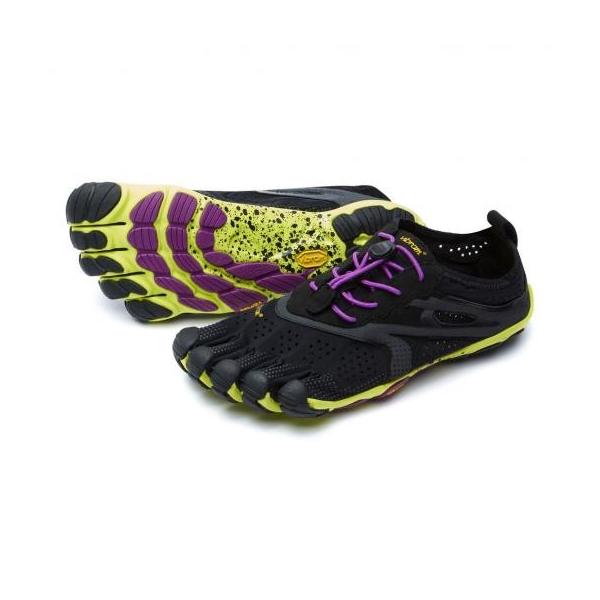 ビブラムファイブフィンガーズ Vibram FiveFingers 5本指シューズ レディース V-Run [16W3105] 靴 ベアフットスニーカー 黒 Black/Yellow/Purple 正規取扱店 Vibram FiveFingers（ビブラムファイブフィンガーズ） V-Run