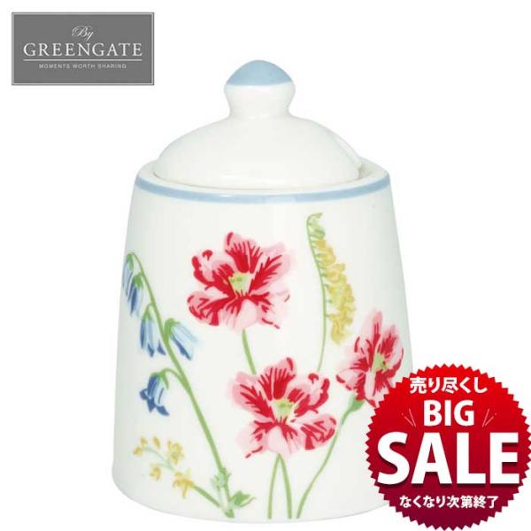 【在庫限り！売り尽くしセール　60％OFF】￥4,950(税込)→￥2,660(税込)シュガーポット 砂糖入れ 調味料入れ 北欧 花柄 花 小花柄 青 赤 シンプル ナチュラル カラー カラフル フェミニン 北欧風 韓国 雑貨 食器 プレゼ...