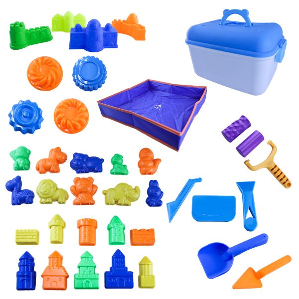 【商品詳細】　　・メーカー名:OREZ　　・商品名:砂遊び 砂遊び用 型28個セット　　・メーカー品番:ty-015　　・商品内容:型26個　　　　　　　 折りたたみトレー1個　　　　　　　 外ケース1個　　・カラー:カラフル　　・適正年齢...