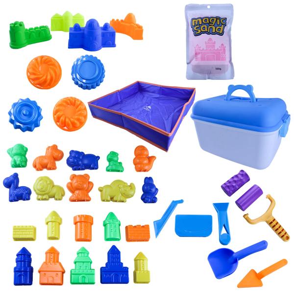 【商品詳細】　　・メーカー名:OREZ　　・商品名:砂遊び 魔法の砂 マジックサンド 桃色 500g 型セット　　・メーカー品番:ty-018　　・商品内容:マジックサンド 500g　　　　　　　 28点 型セット　　・カラー:ピンク(桃色...