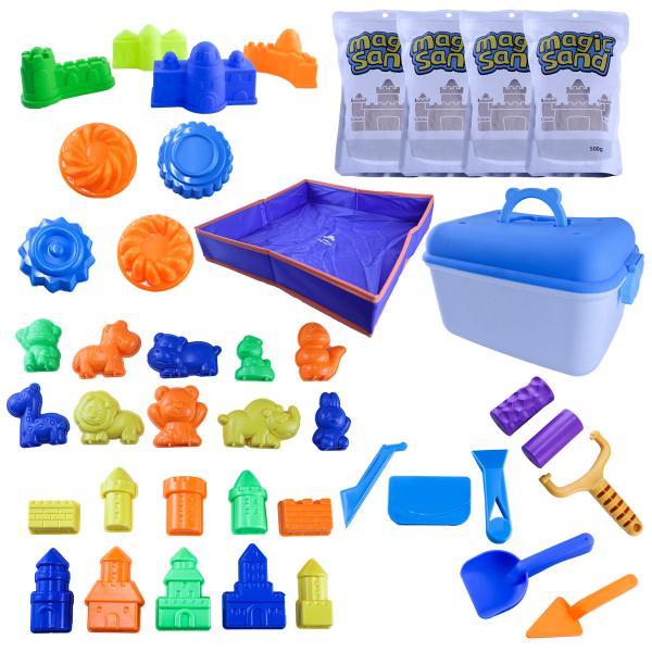 【商品詳細】　　・メーカー名:OREZ　　・商品名:砂遊び 魔法の砂 マジックサンド 茶色 2000g 2kg 28点 型セット　　・メーカー品番:ty-024　　・商品内容:マジックサンド 2000g 2kg　　　　　　　 28点 型セッ...