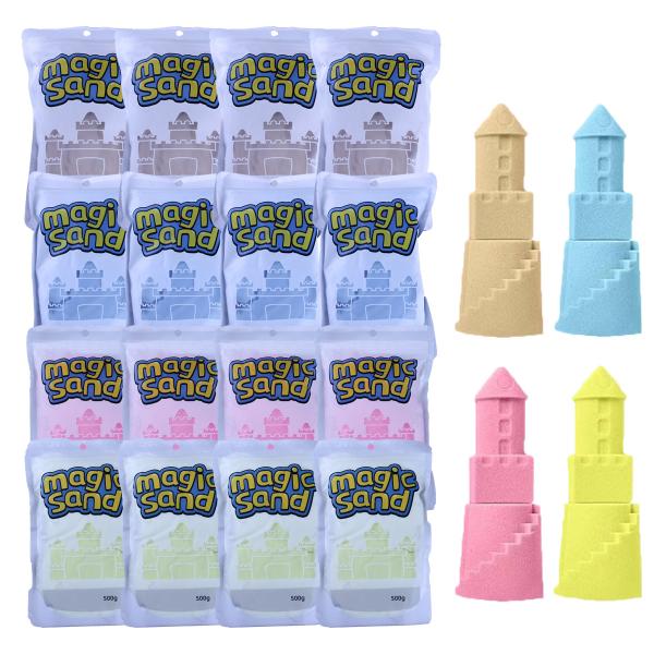 【商品詳細】　　・メーカー名:OREZ　　・商品名:砂遊び 魔法の砂 マジックサンド 4色セット 8000g 8kg　　・メーカー品番:ty-029　　・商品内容:マジックサンド 8000g 8kg　　・カラー:ブラウン(茶色) 4袋　　　...