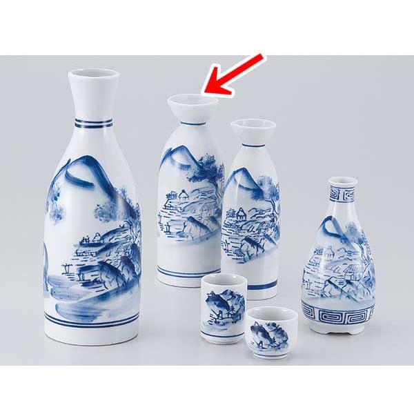 酒器 冷酒 熱燗/ 染付山水徳利（中） /徳利 とっくり 業務用 家庭用