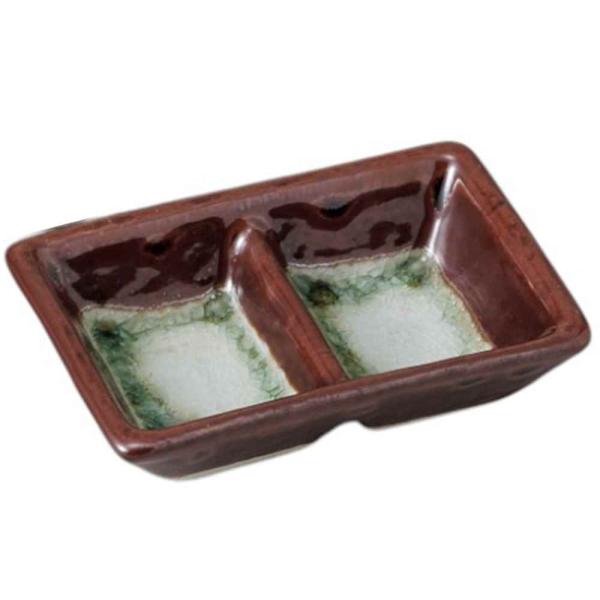 和食器 仕切皿/ オフケ2品皿深口 /蕎麦用 薬味皿 焼き肉用 タレ