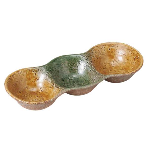 江戸後期 黄瀬戸 重ね桔梗 三足皿 【公式通販】