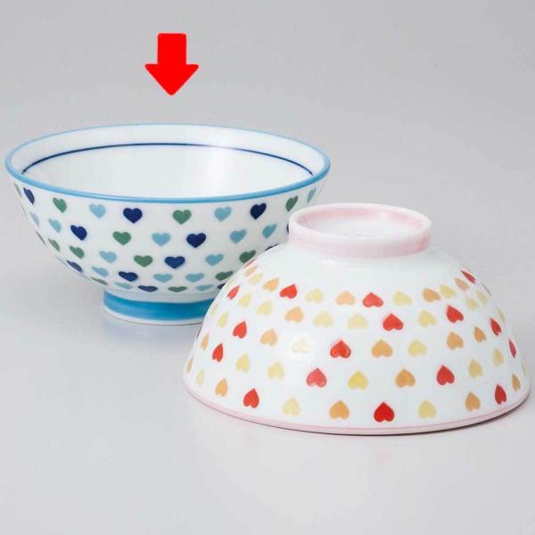茶碗 子ども用/ いっぱいハート ブルー茶碗（小） /業務用 家庭用 Rice bowl