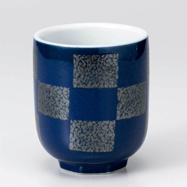 湯呑 青色 市松模様/ ルリ市松寿司湯呑 /業務用 贈り物 父の日 母の日