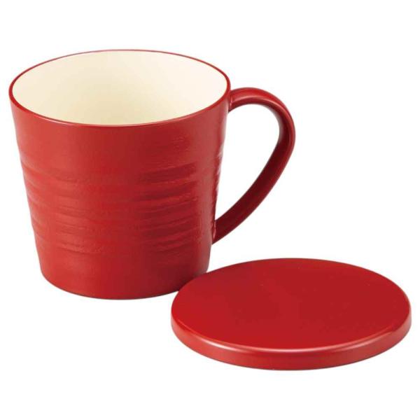 和食器 会津 漆器 マグカップ 蓋付き/ 朱 彩美マグカップ /家庭用 業務