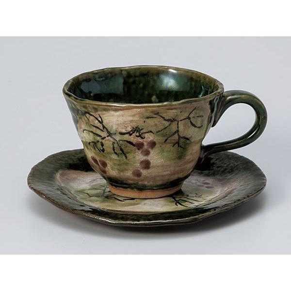 コーヒーカップ ソーサー 織部ぶどうコーヒーカップ ソーサー 碗皿 業務用 ホテル レストラン おしゃれ 610 307 7 美濃のちゃわん屋さん 古林恩羅院 通販 Yahoo ショッピング
