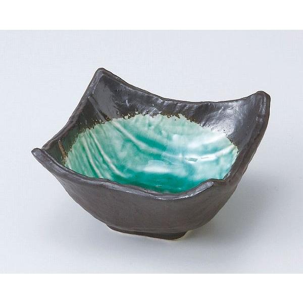 和食器 小鉢 小付/ 深海グリーン四角小鉢（中） /珍味鉢 陶器 業務用