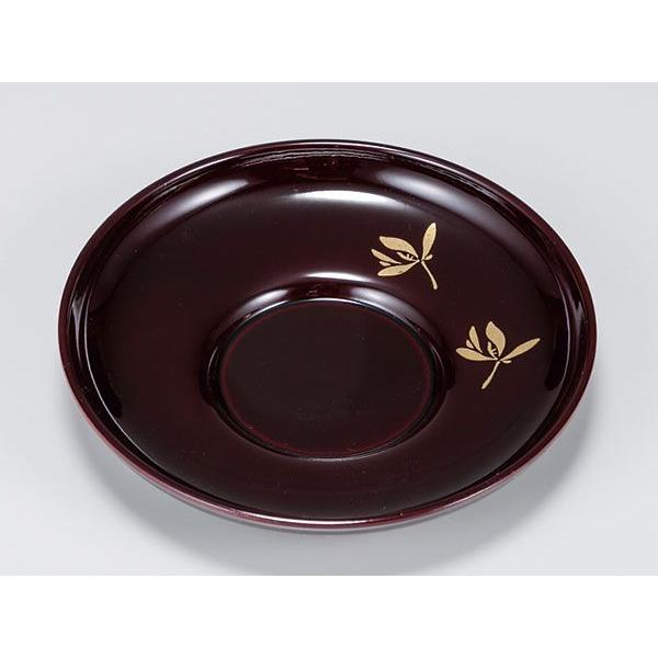 会津漆器/ 溜 4.0ダルマ茶托 5枚組 金ラン /和食器 : 美濃のちゃわん屋