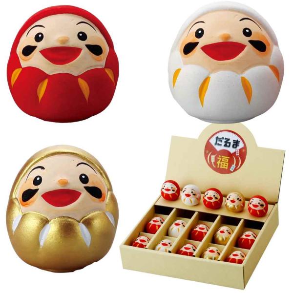 陶器 置物 ダルマ 小さい 縁起物/ 小福達磨 15個セット /贈り物